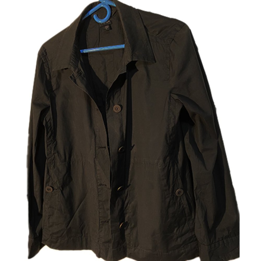 Eileen Fisher (VINTAGE) Black Shirt   (Jacket-Like with Flair)